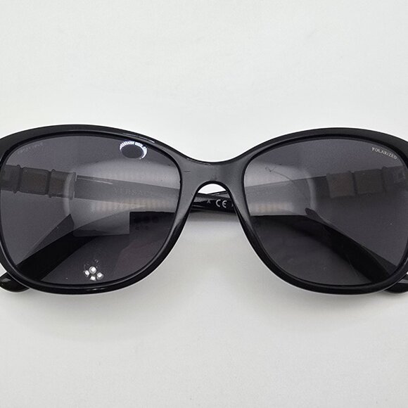 Versace Mod. 4293-B Black Frame Polarized Grey Gradient Lens Cat Eye Sunglasses - Picture 12 of 15